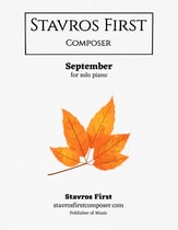September piano sheet music cover